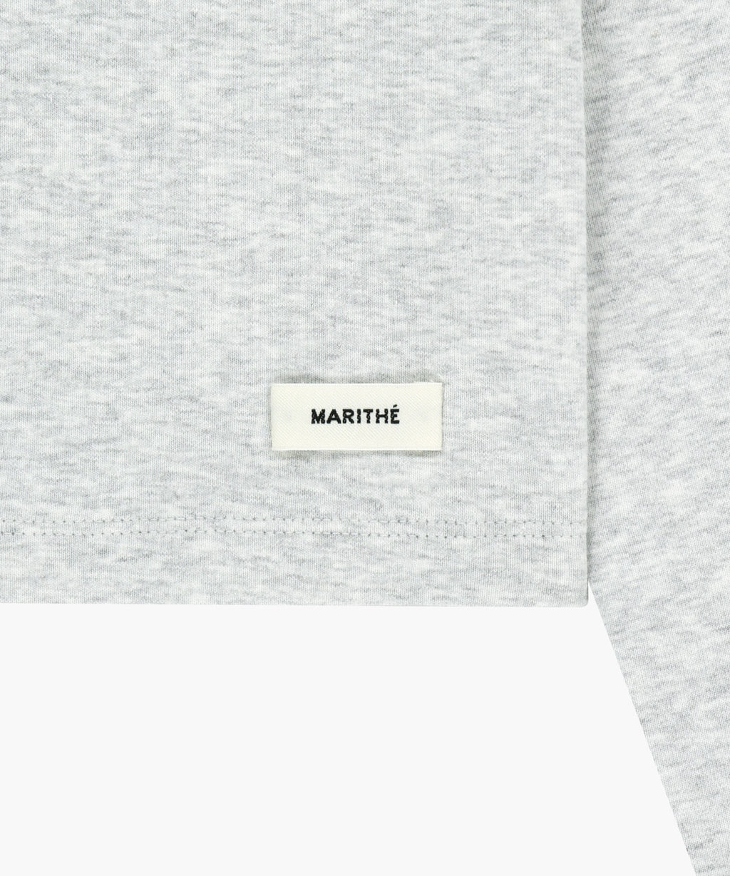 Marithe & Francois Girbaud - Basic Crop Long Sleeve (Light Heather Gray) product image 9 | TRAB K-Fashion Australia