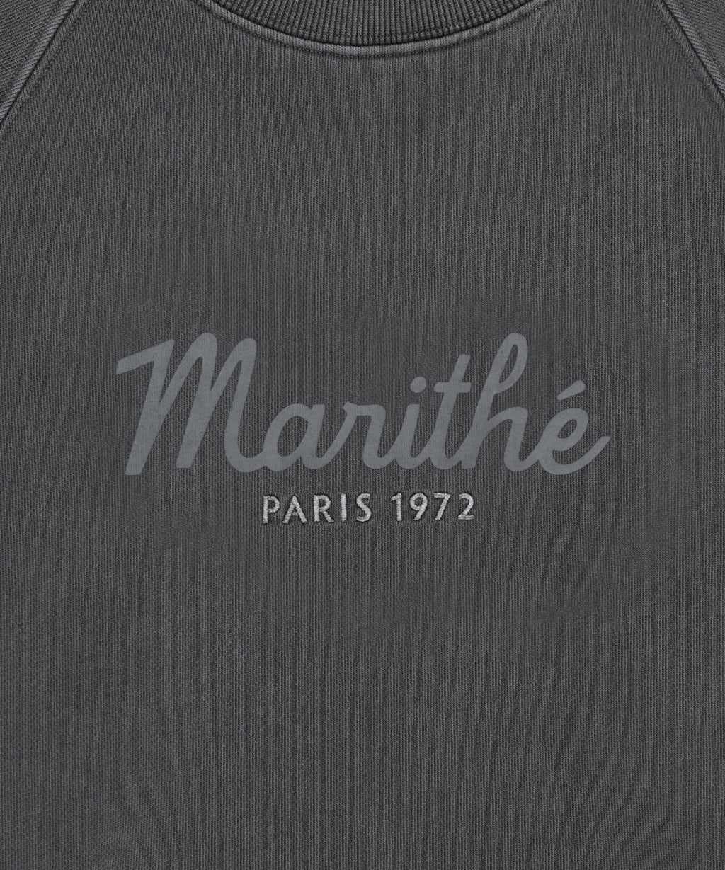 Marithe & Francois Girbaud - Garment Dyed Oversized Sweatshirt (Charcoal) product image 9 | TRAB K-Fashion Australia