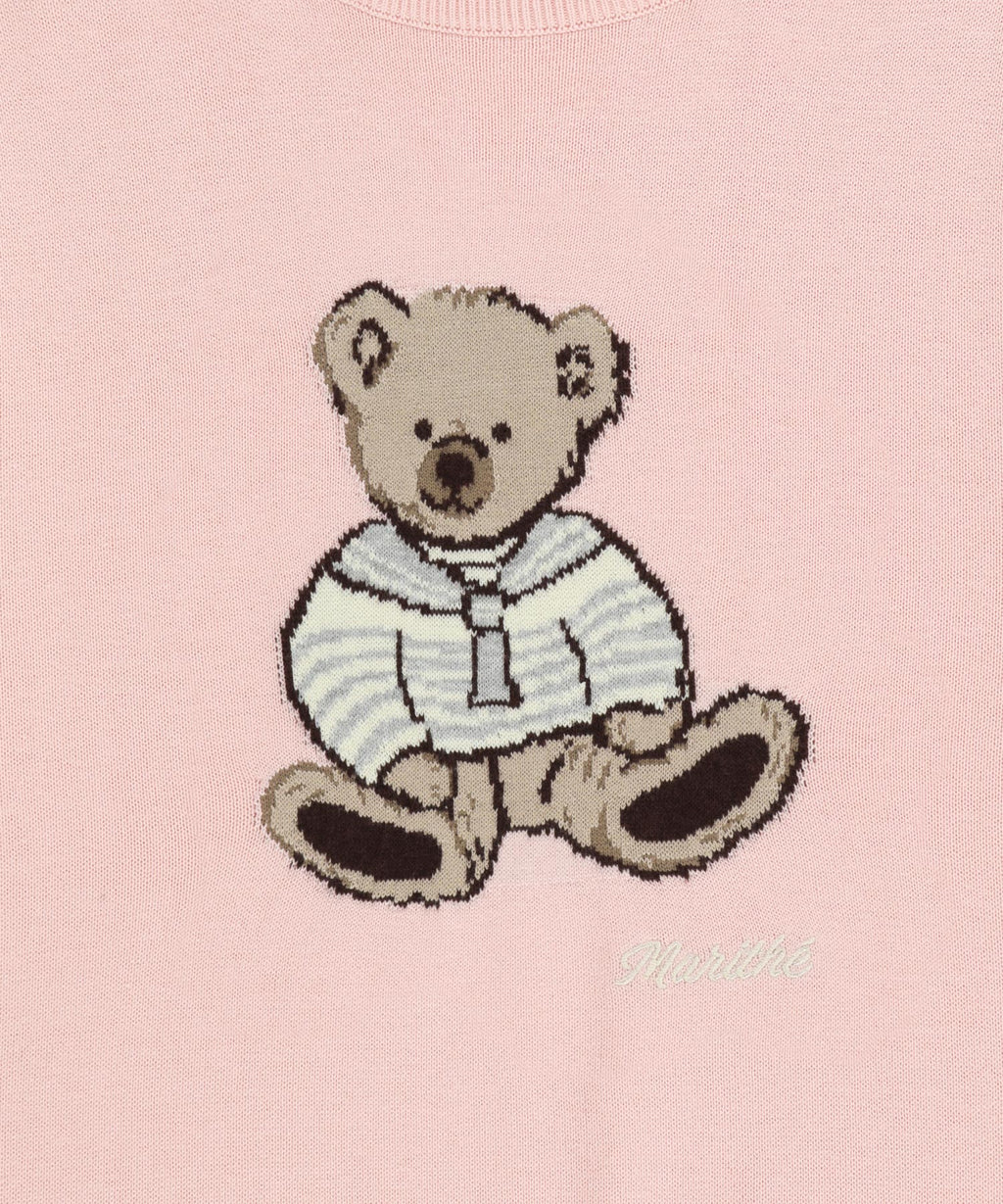 Marithe & Francois Girbaud - Doodle Bear Half Knit Pullover (Light Pink) product image 9 | TRAB K-Fashion Australia