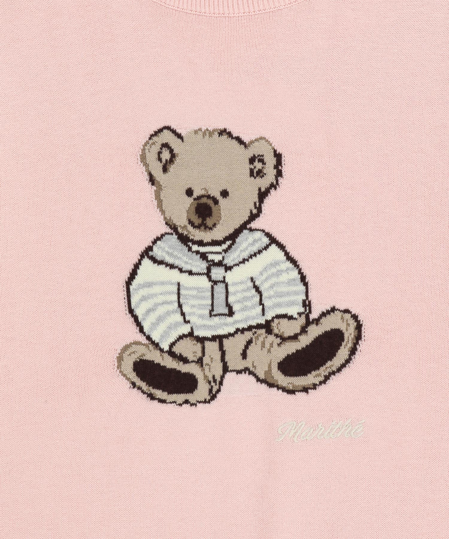 Marithe & Francois Girbaud - Doodle Bear Half Knit Pullover (Light Pink) product image 9 | TRAB K-Fashion Australia