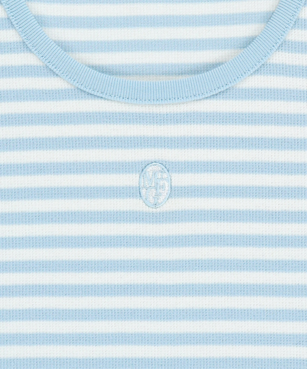 Marithe & Francois Girbaud - Deep Neck Ringer Tee (Sky Blue) product image 9 | TRAB K-Fashion Australia