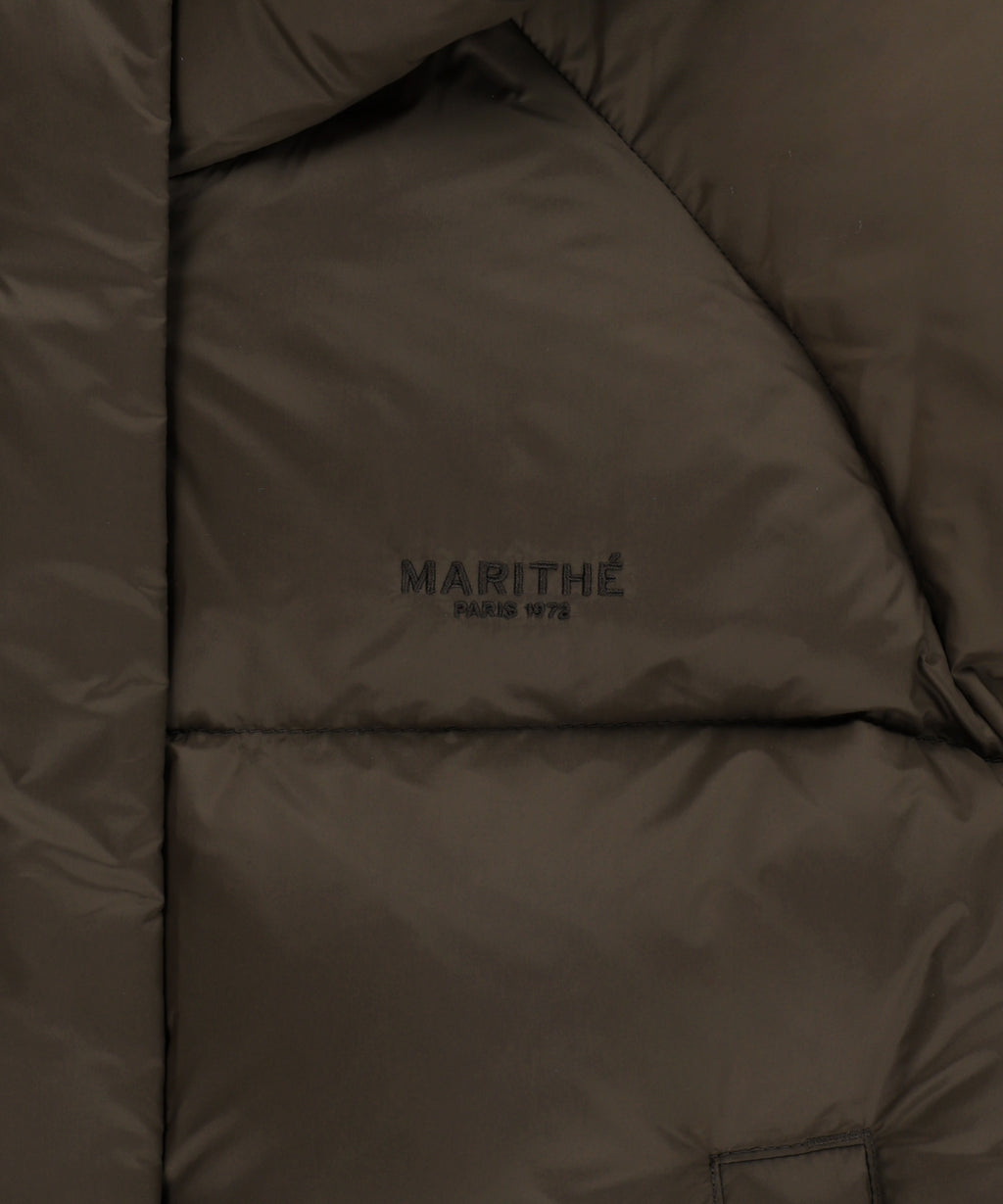 Marithe & Francois Girbaud - Regular Logo Hooded Crop Down Jacket (Brown) product image 9 | TRAB K-Fashion Australia