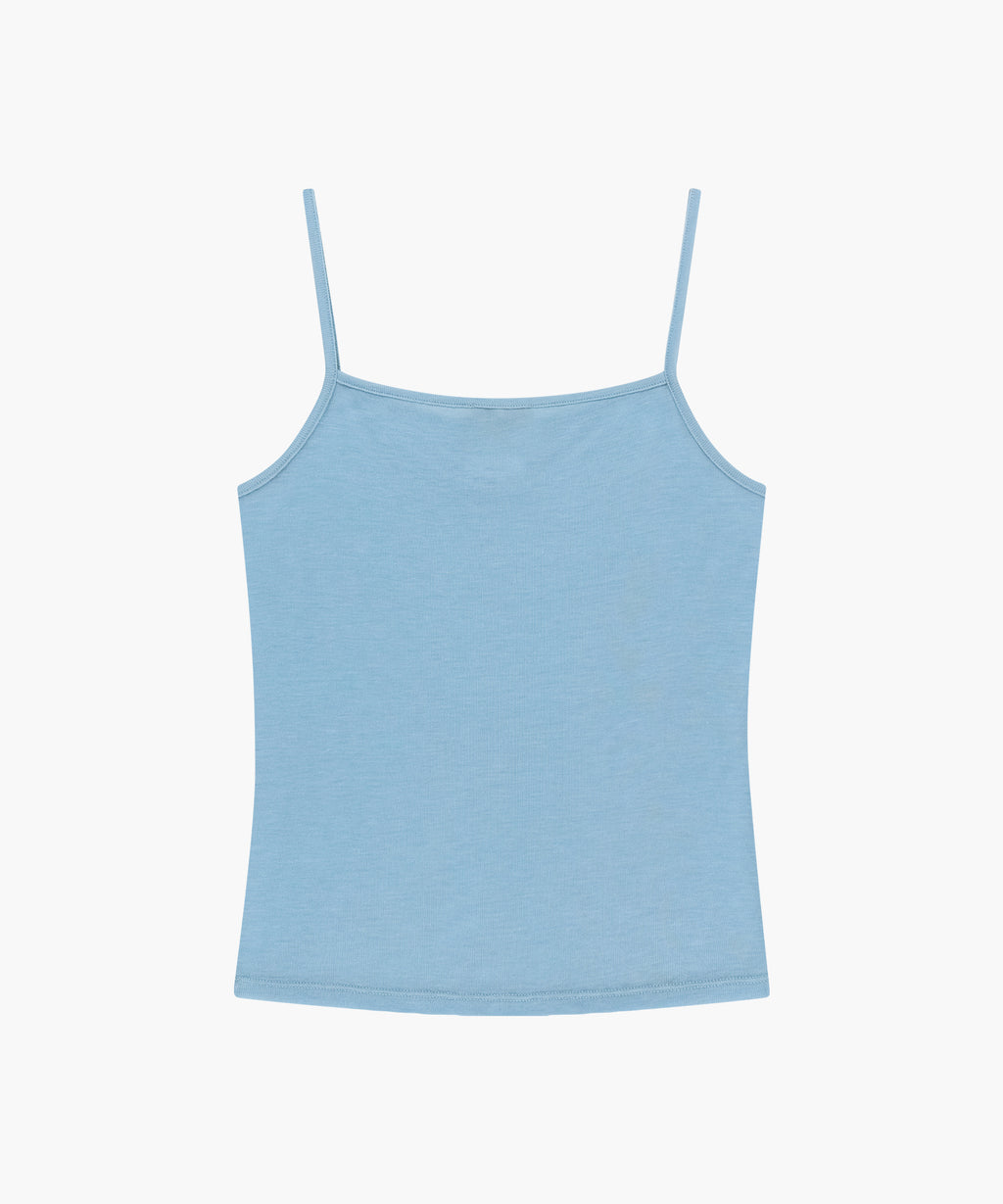 Marithe & Francois Girbaud - Small Classic Logo Sleeveless Layered Slim Crop Tee (Sky Blue) product image 9 | TRAB K-Fashion Australia