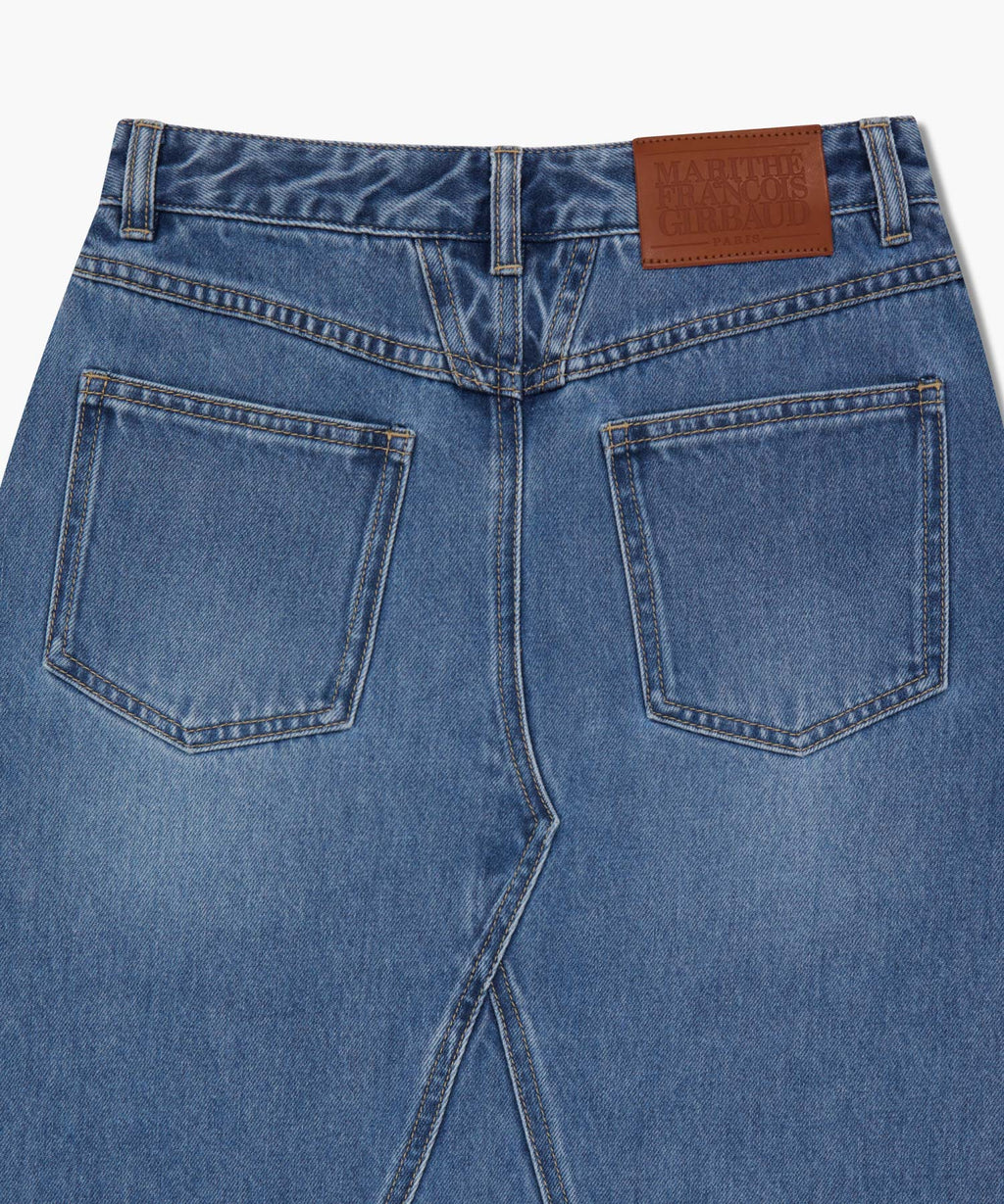Marithe & Francois Girbaud - A-line Denim Midi Skirt (Light Blue) product image 9 | TRAB K-Fashion Australia