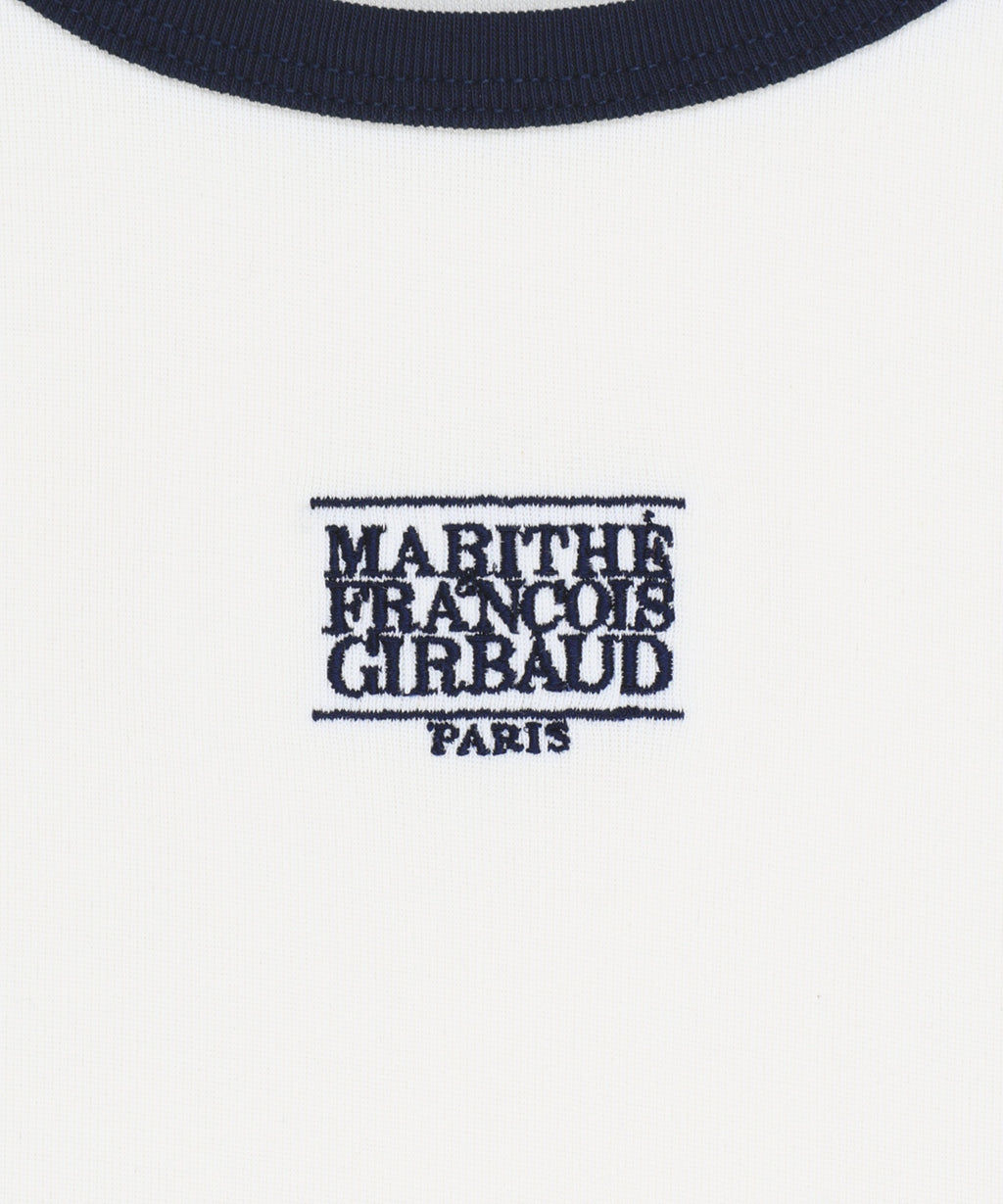 Marithe & Francois Girbaud - [Pre-order – Ships 24 Jun] Aerocool Small Classic Logo Ringer Slim Crop Tee (Ivory) product image 9 | TRAB K-Fashion Australia