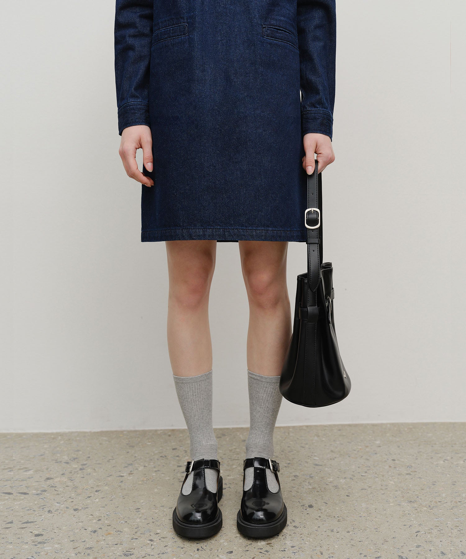 Marithe & Francois Girbaud - Buckle Strap Bucket Bag (Black) product image 9 | TRAB K-Fashion Australia