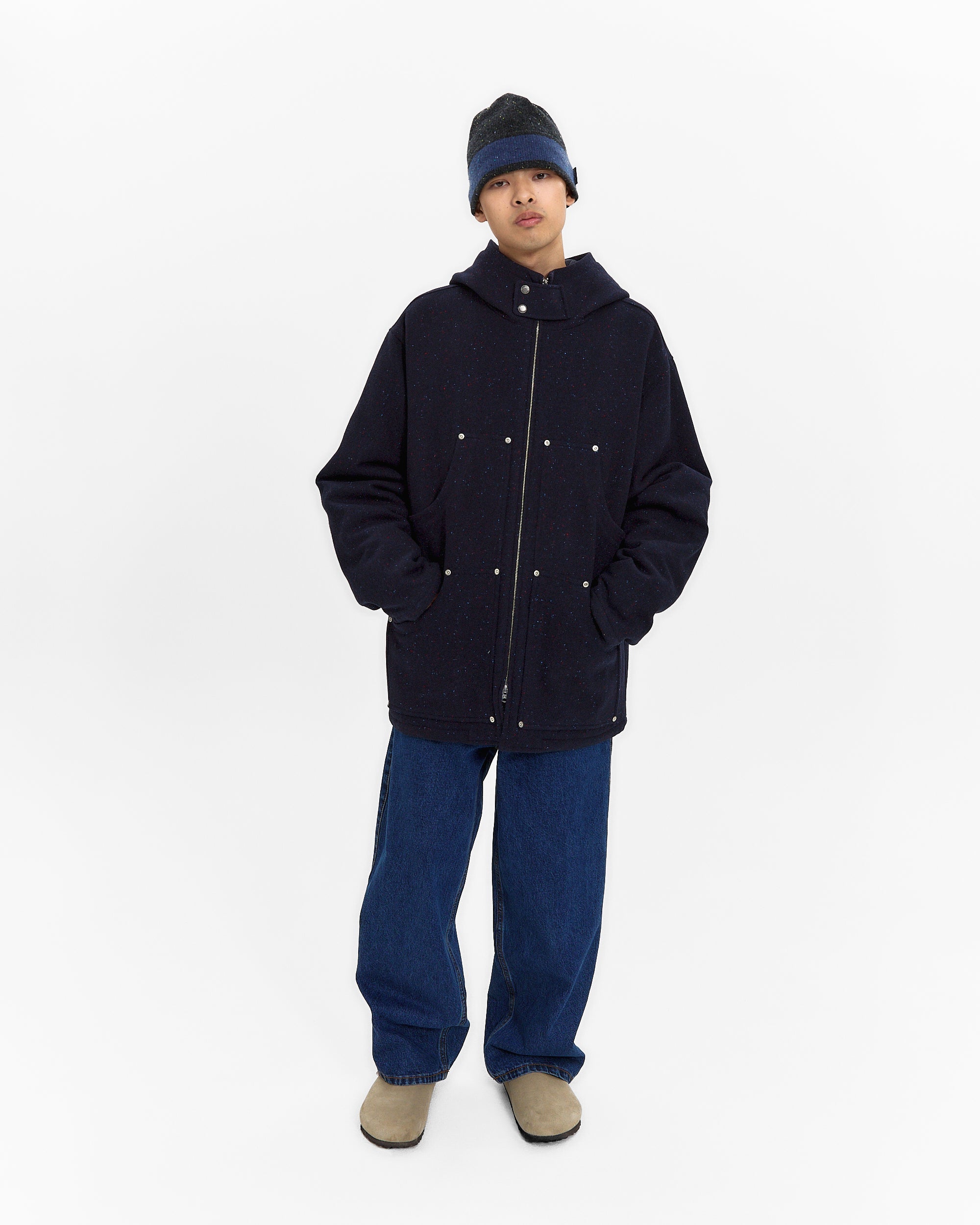 yeseyesee - Hooded Wool Zip Coat (Navy) product image 7 | TRAB K-Fashion Australia