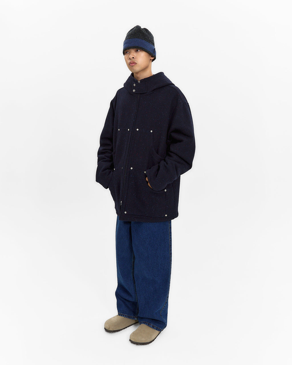 yeseyesee - Hooded Wool Zip Coat (Navy) product image 8 | TRAB K-Fashion Australia