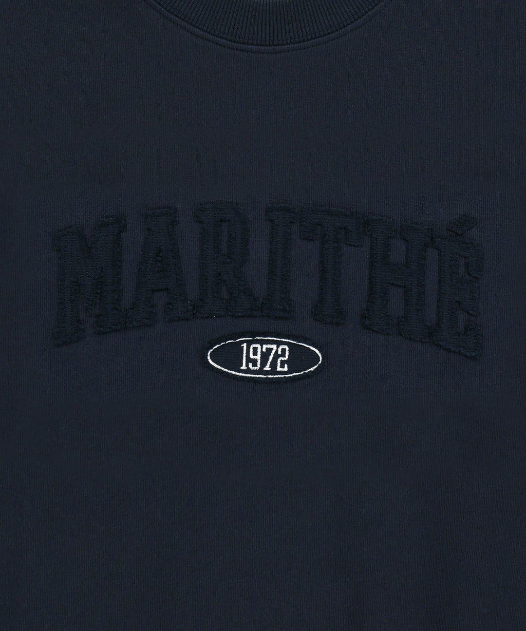 Marithe & Francois Girbaud - Raw Edge Applique Logo Crop Sweatshirt (Navy) product image 9 | TRAB K-Fashion Australia