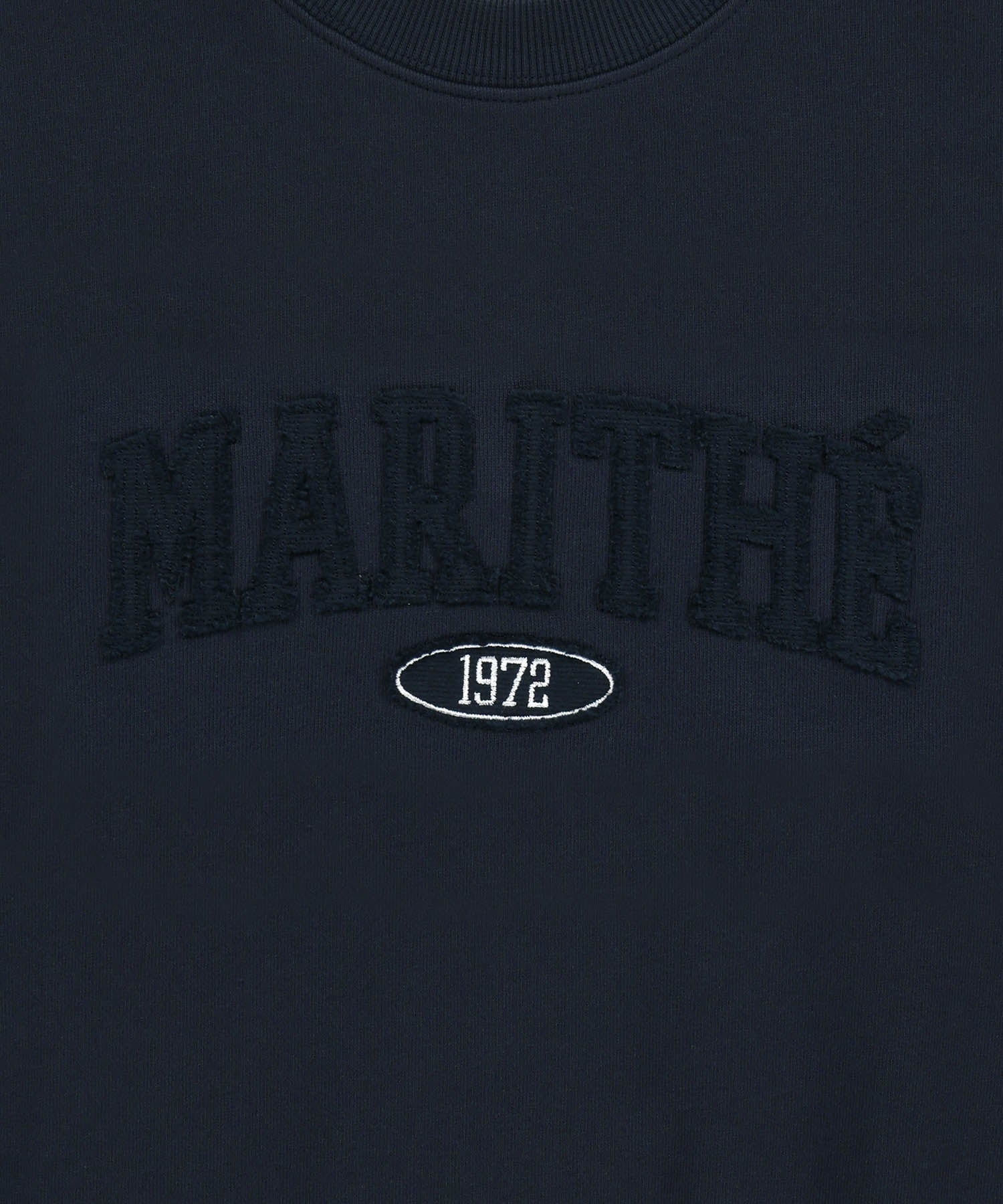 Marithe & Francois Girbaud - Raw Edge Applique Logo Crop Sweatshirt (Navy) product image 9 | TRAB K-Fashion Australia