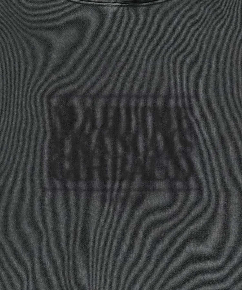 Marithe & Francois Girbaud - Shadow Classic Logo Dyeing Crop Hoodie (Charcoal) product image 8 | TRAB K-Fashion Australia