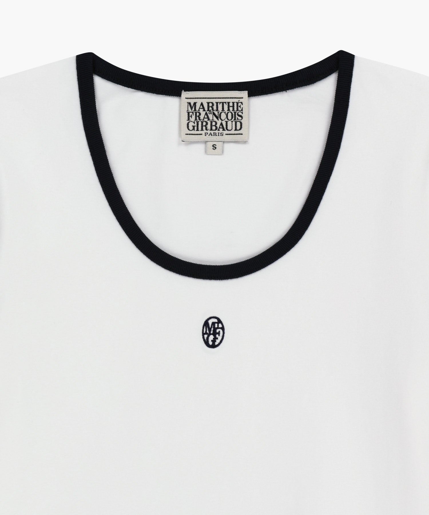Marithe & Francois Girbaud - Deep Neck Ringer Tee (White) product image 8 | TRAB K-Fashion Australia