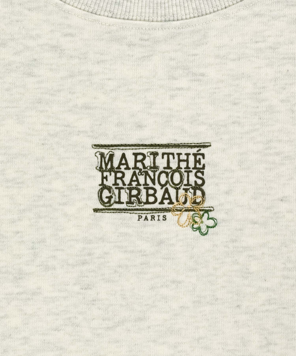 Marithe & Francois Girbaud - Flower Classic Logo Crop Sweatshirt (Oatmeal) product image 9 | TRAB K-Fashion Australia