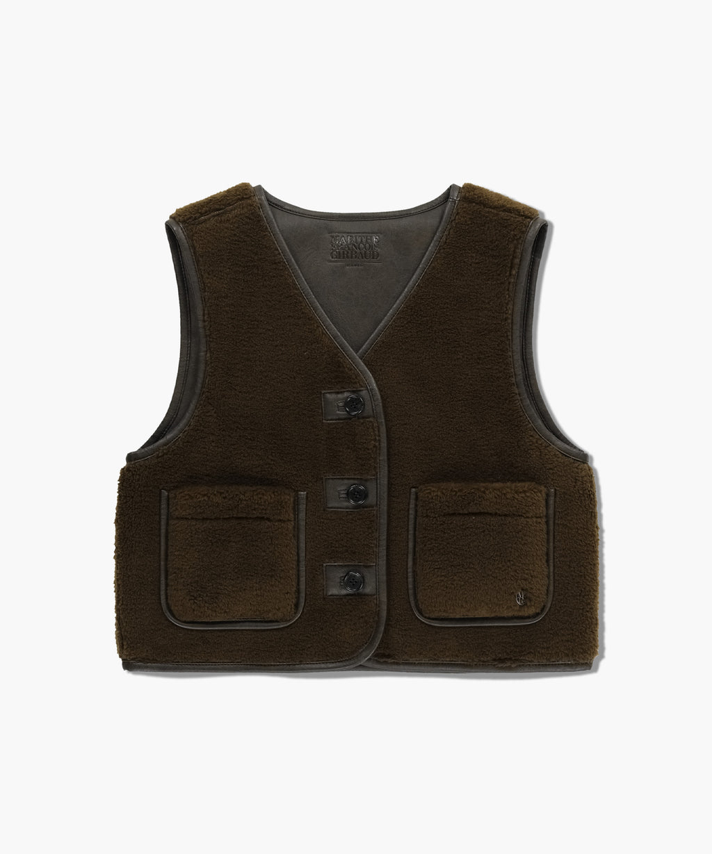 Marithe & Francois Girbaud - Faux Leather Mustang Crop Vest (Brown) product image 9 | TRAB K-Fashion Australia