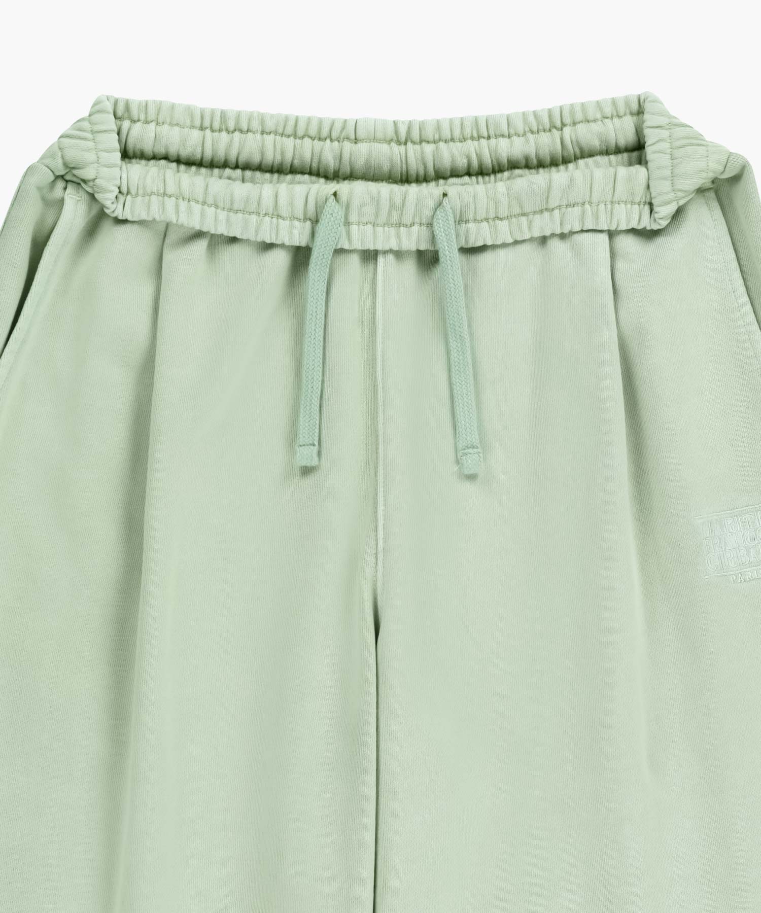 Marithe & Francois Girbaud - Outline Classic Logo Dyeing Tuck Wide Sweat Pants (Mint) product image 9 | TRAB K-Fashion Australia