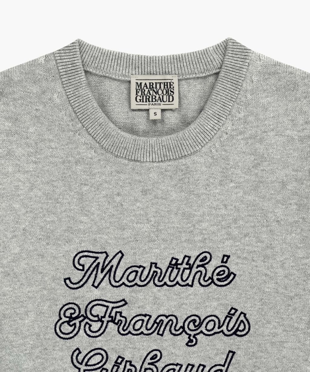 Marithe & Francois Girbaud - Drawing Classic Logo Knit Pullover (Melange Gray) product image 8 | TRAB K-Fashion Australia