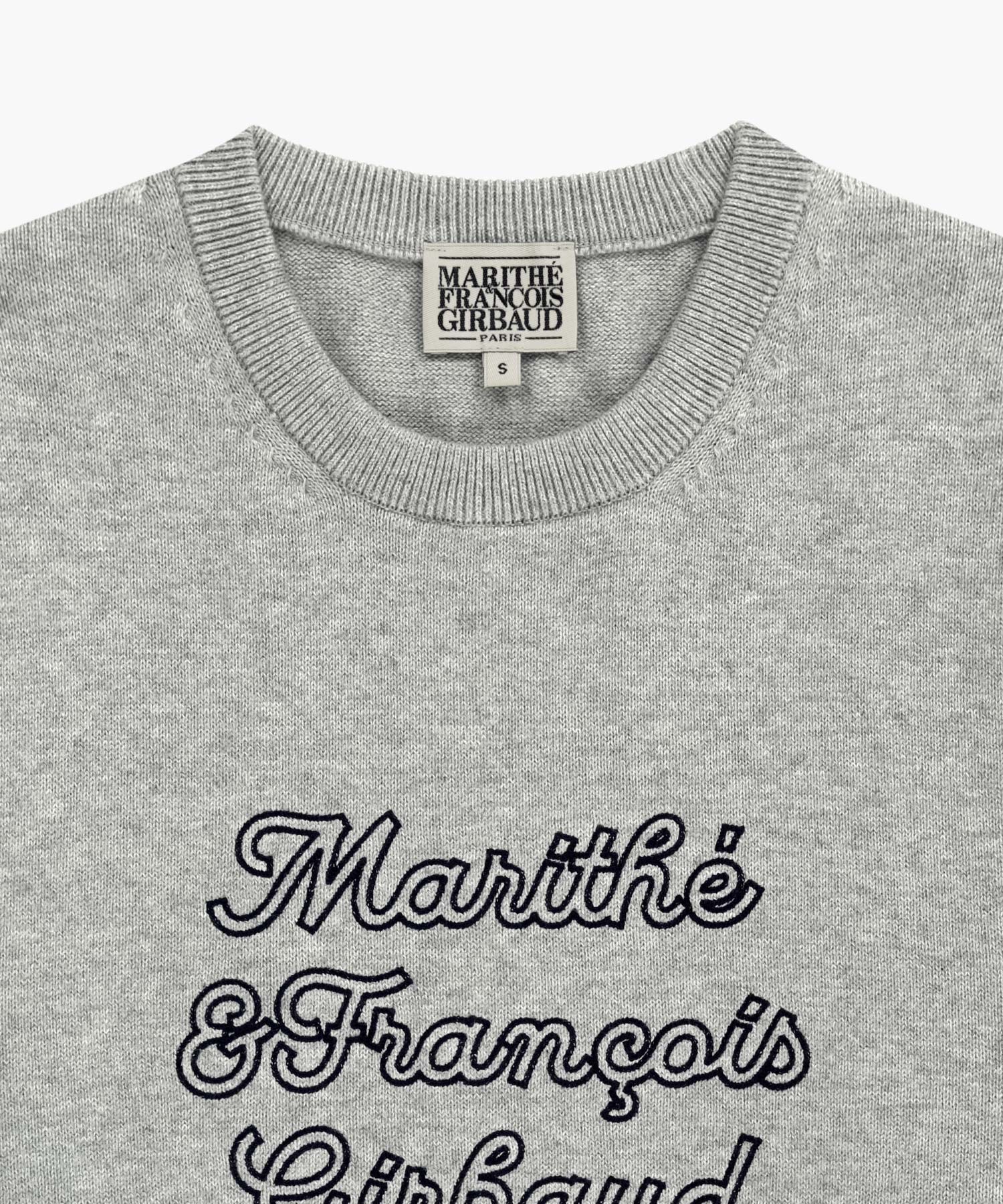 Marithe & Francois Girbaud - Drawing Classic Logo Knit Pullover (Melange Gray) product image 8 | TRAB K-Fashion Australia