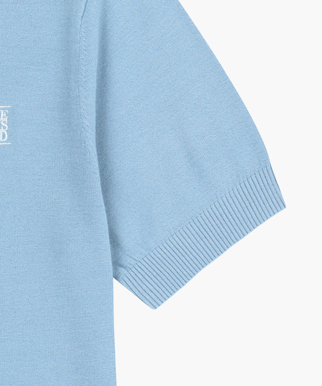 Marithe & Francois Girbaud - Small Classic Logo Half Knit Pullover (Sky Blue) product image 9 | TRAB K-Fashion Australia