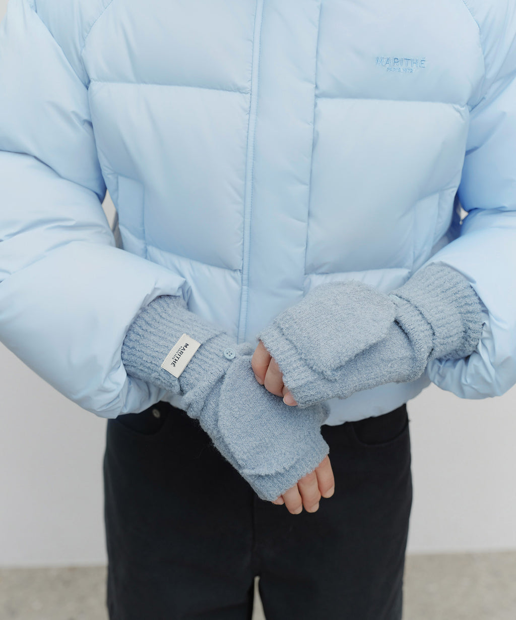 Marithe & Francois Girbaud - Regular Logo Mittens (Ash Blue) product image 9 | TRAB K-Fashion Australia