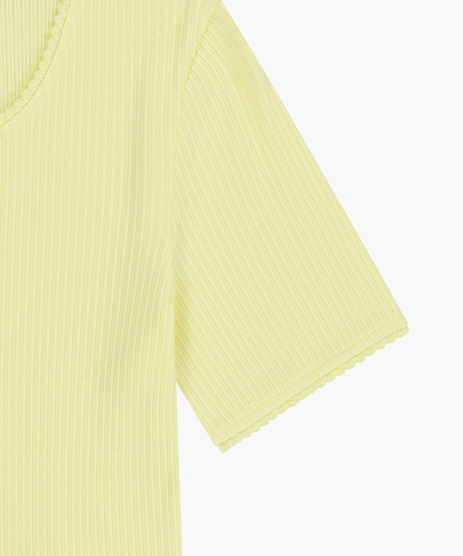 Marithe & Francois Girbaud - Square Neck Lace Detail Tee (Light Yellow) product image 9 | TRAB K-Fashion Australia