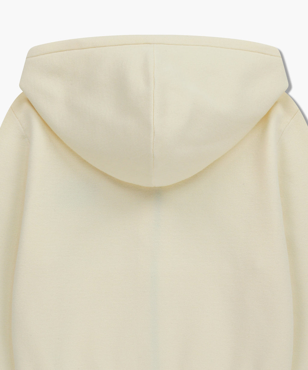 Marithe & Francois Girbaud - Classic Logo Crop Knit Hoodie Zipup (Ivory) product image 9 | TRAB K-Fashion Australia