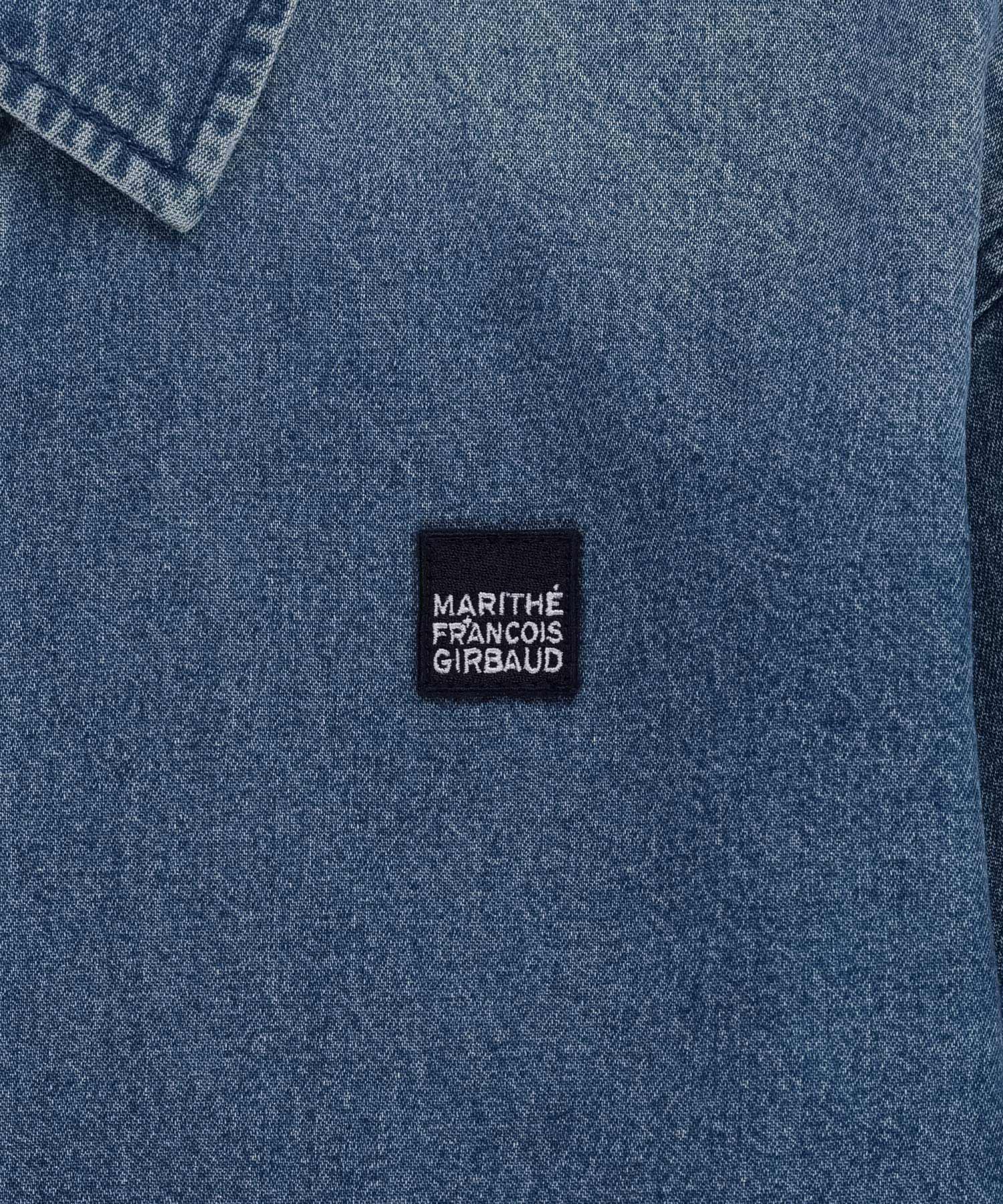 Marithe & Francois Girbaud - Heritage Lettering Logo Denim Crop Shirt (Blue) product image 9 | TRAB K-Fashion Australia