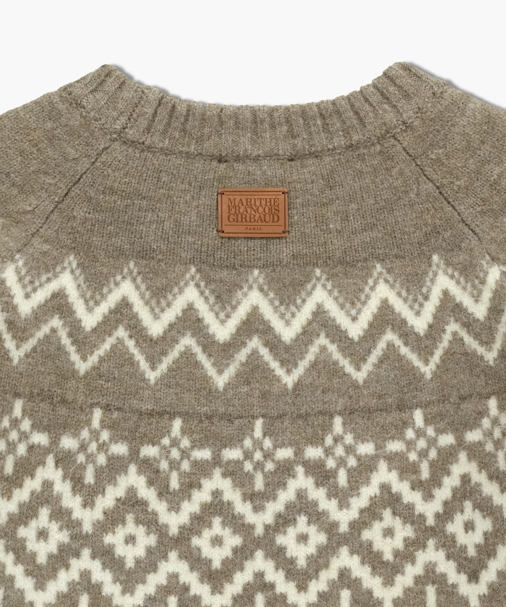 Marithe & Francois Girbaud - Fairisle Crew Neck Knit Pullover (Beige) product image 9 | TRAB K-Fashion Australia