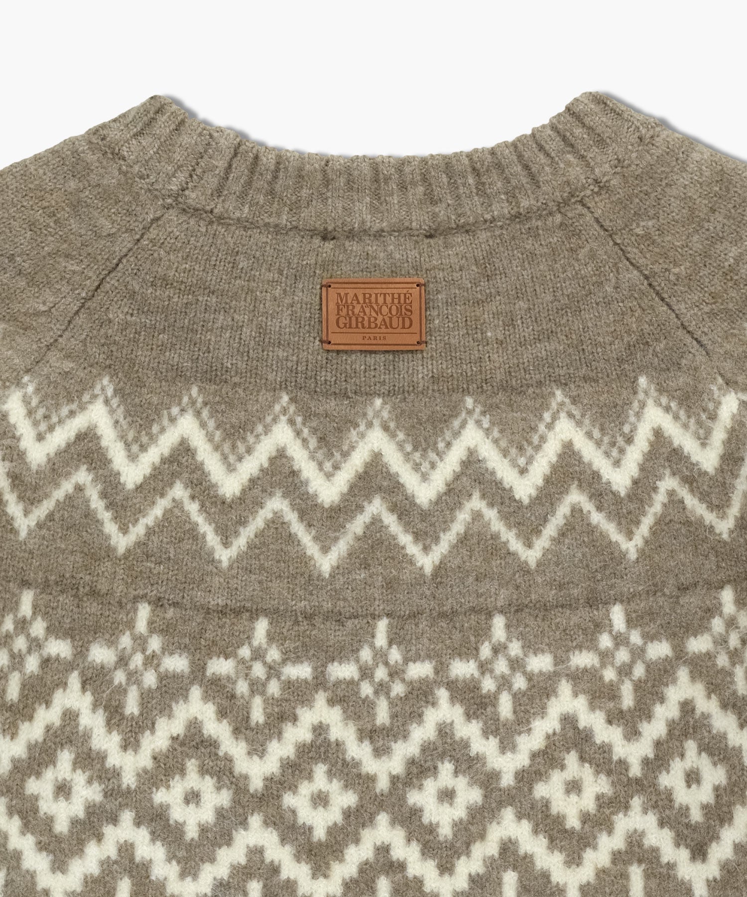 Marithe & Francois Girbaud - Fairisle Crew Neck Knit Pullover (Beige) product image 9 | TRAB K-Fashion Australia