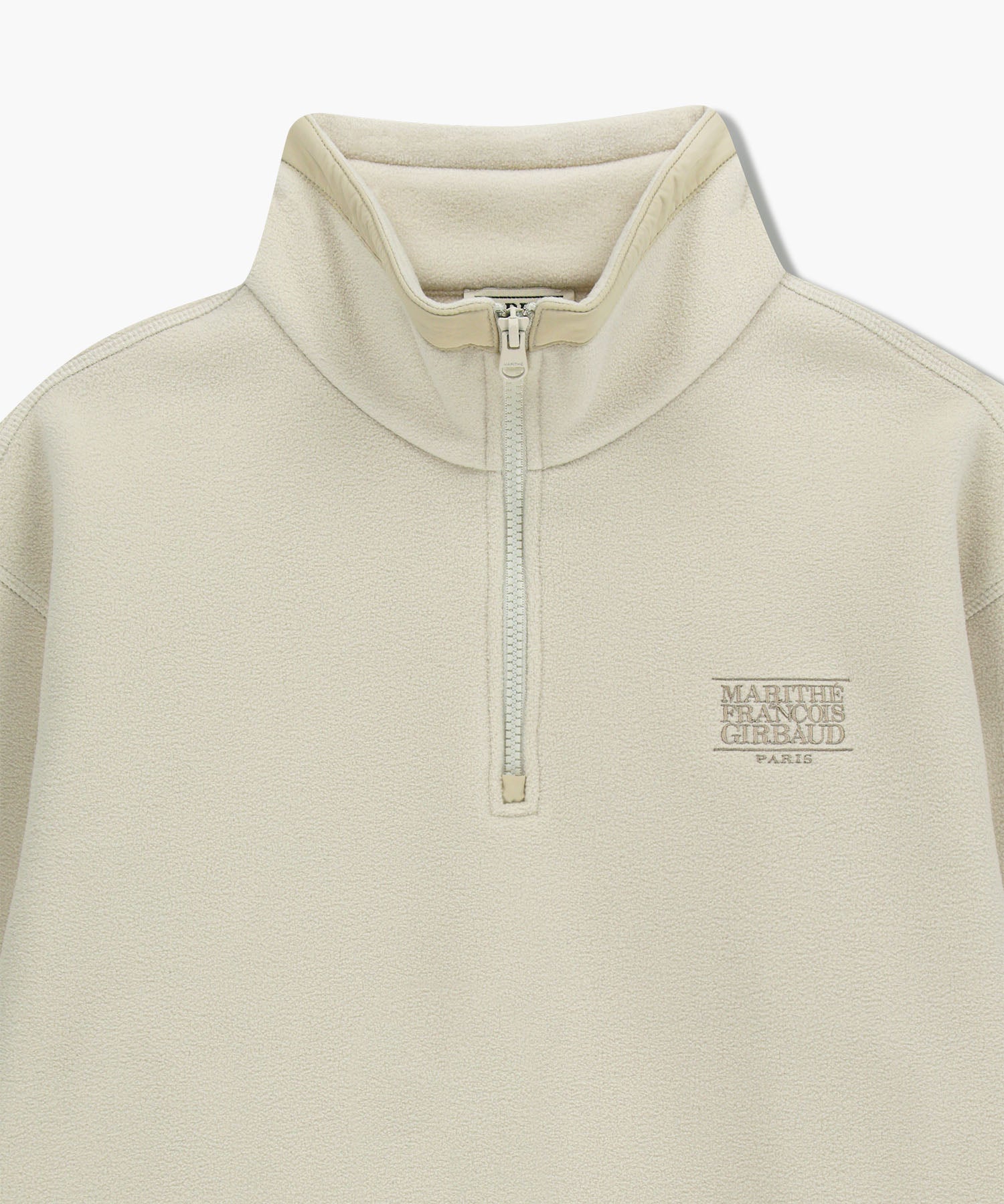 Marithe & Francois Girbaud - Classic Logo Half Neck Fleece Sweatshirt (Ivory) product image 9 | TRAB K-Fashion Australia