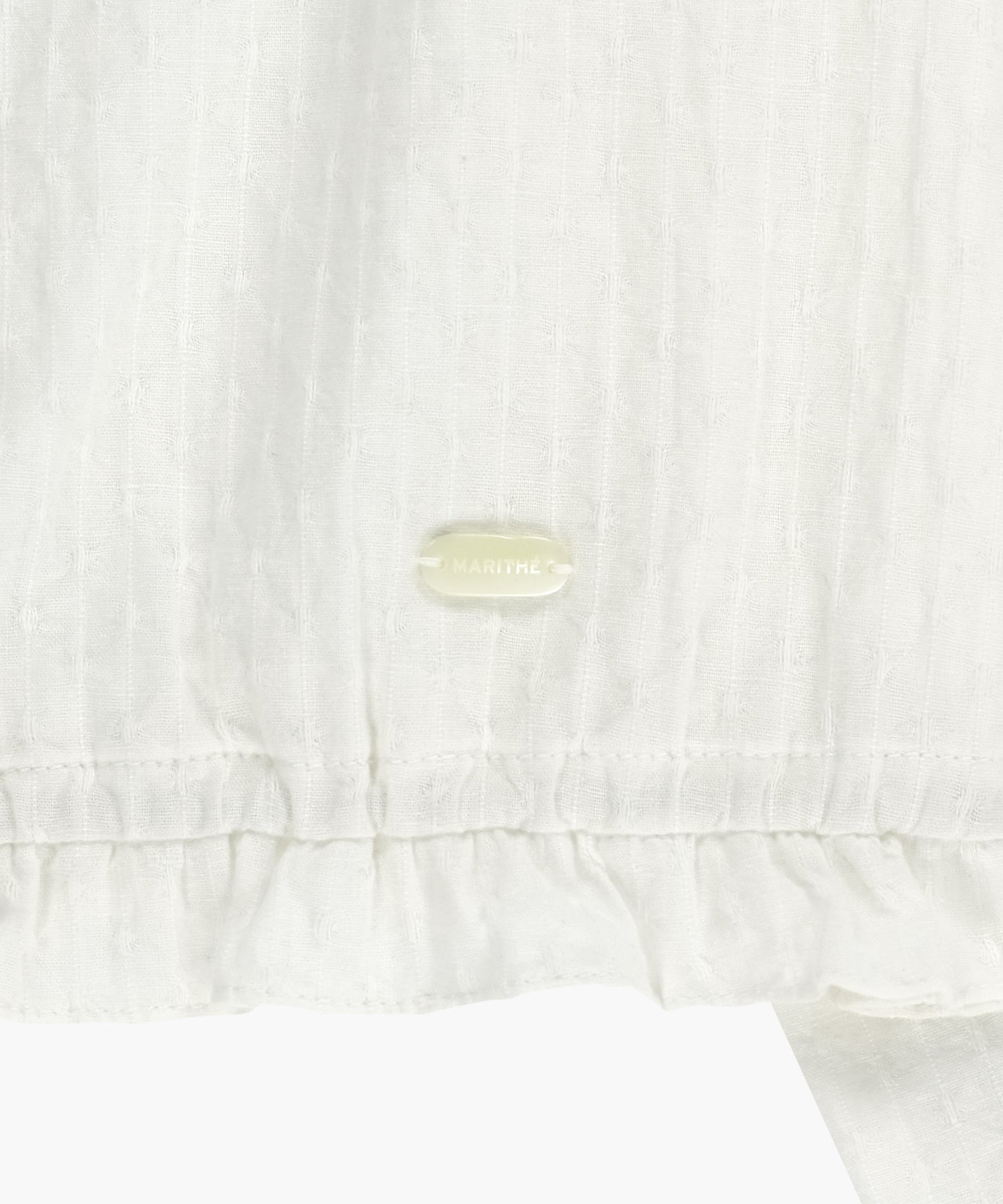 Marithe & Francois Girbaud - Lace Shirring Crop Blouse (White) product image 9 | TRAB K-Fashion Australia