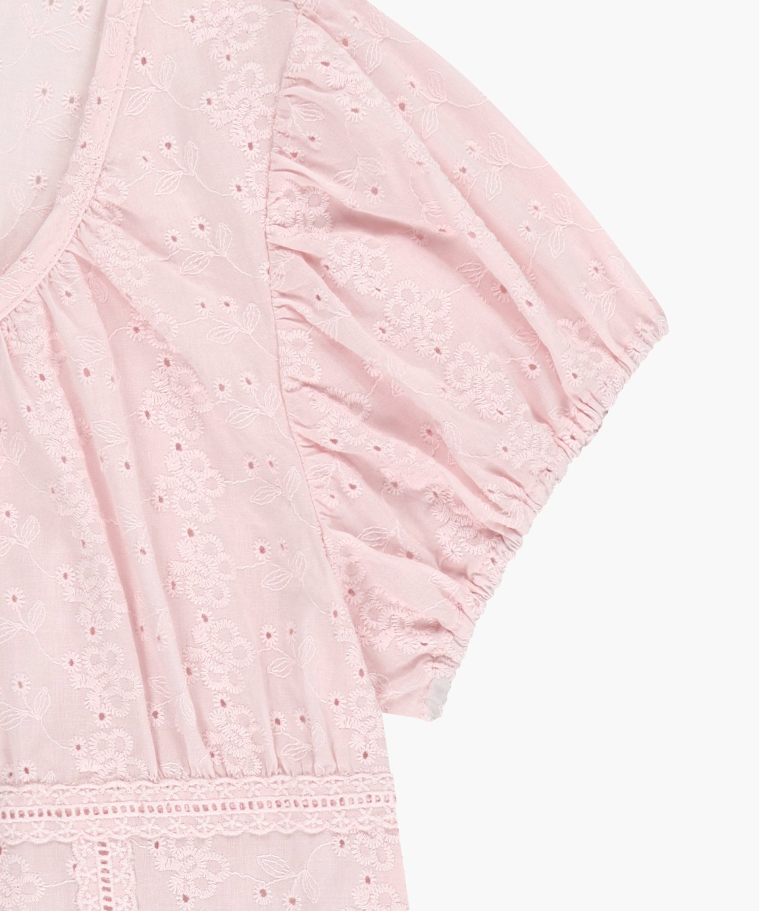 Marithe & Francois Girbaud - Puff Sleeve Lace Shirt (Light Pink) product image 9 | TRAB K-Fashion Australia