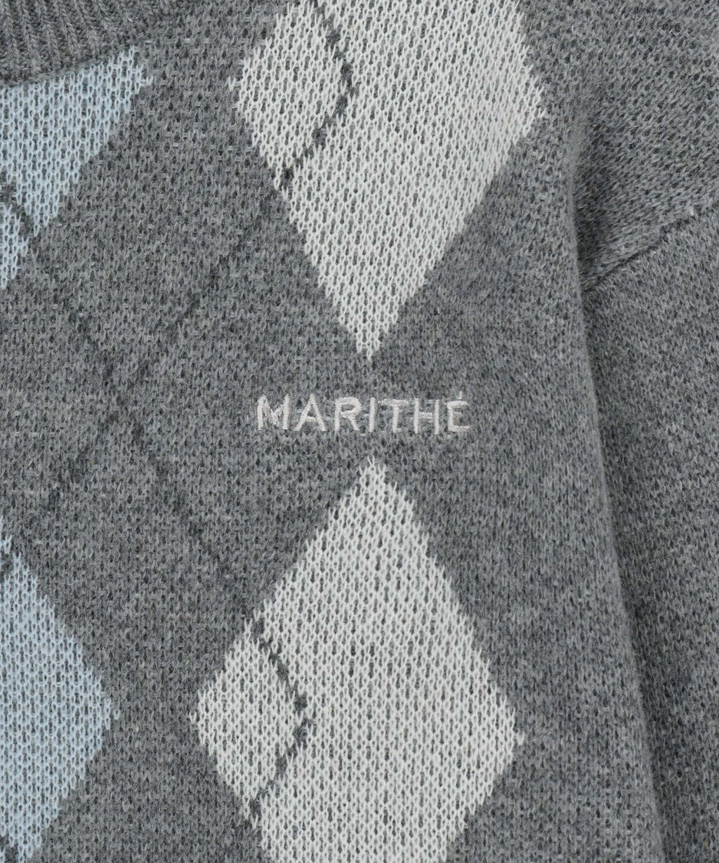 Marithe & Francois Girbaud - Argyle Jqd Knit Pullover (Heather Gray) product image 9 | TRAB K-Fashion Australia