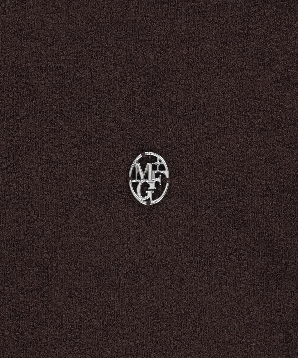 Marithe & Francois Girbaud - Puff Sleeve Half Knit Cardigan (Dark Brown) product image 9 | TRAB K-Fashion Australia