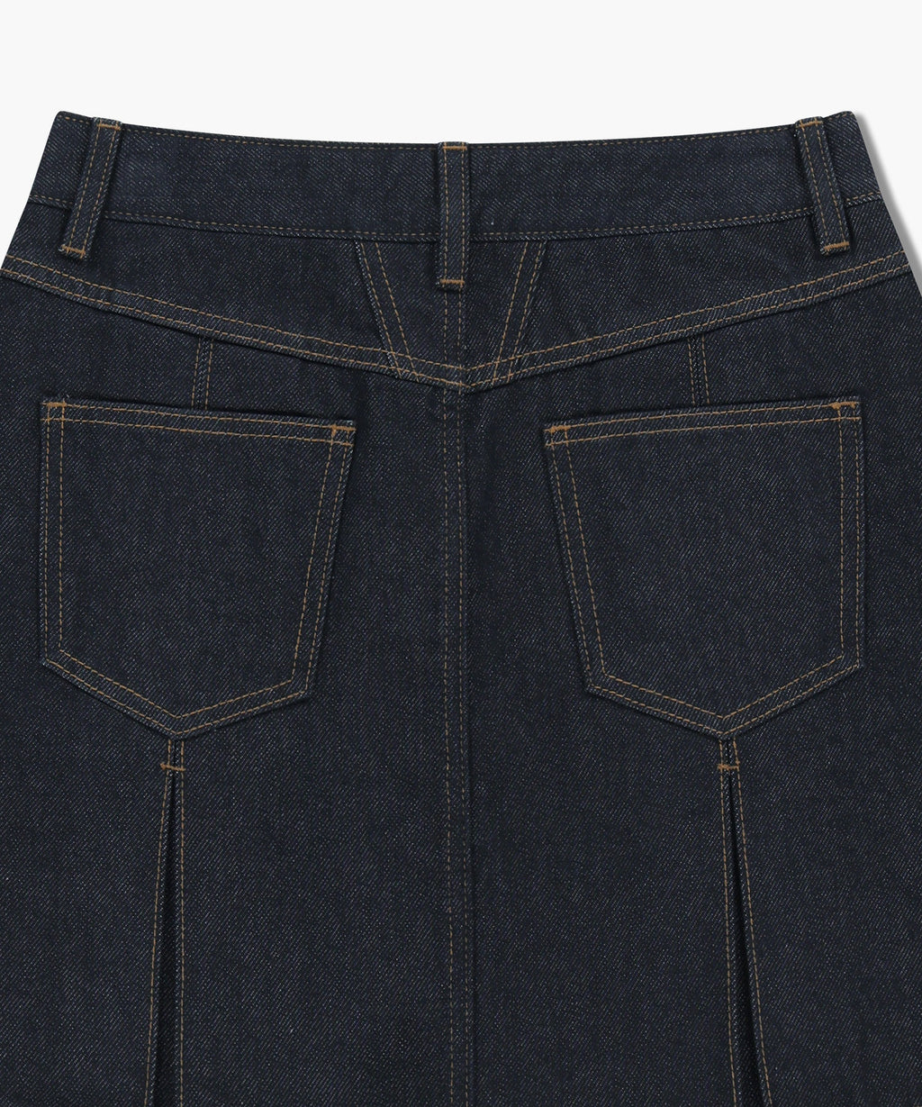 Marithe & Francois Girbaud - Denim Pleated Mini Skirt (Dark Blue) product image 11 | TRAB K-Fashion Australia