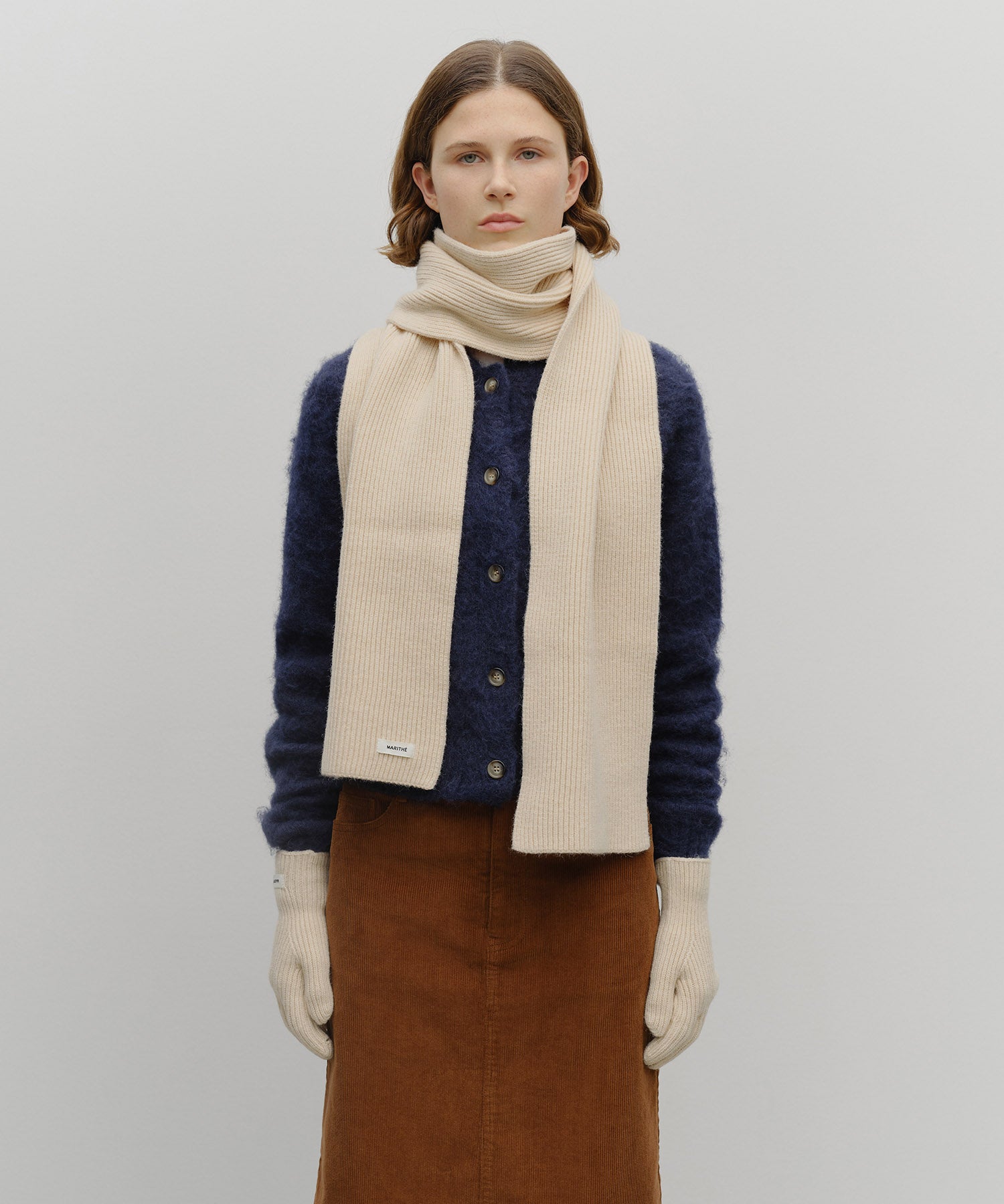 Marithe & Francois Girbaud - Regular Logo Muffler&glove (Beige) product image 9 | TRAB K-Fashion Australia