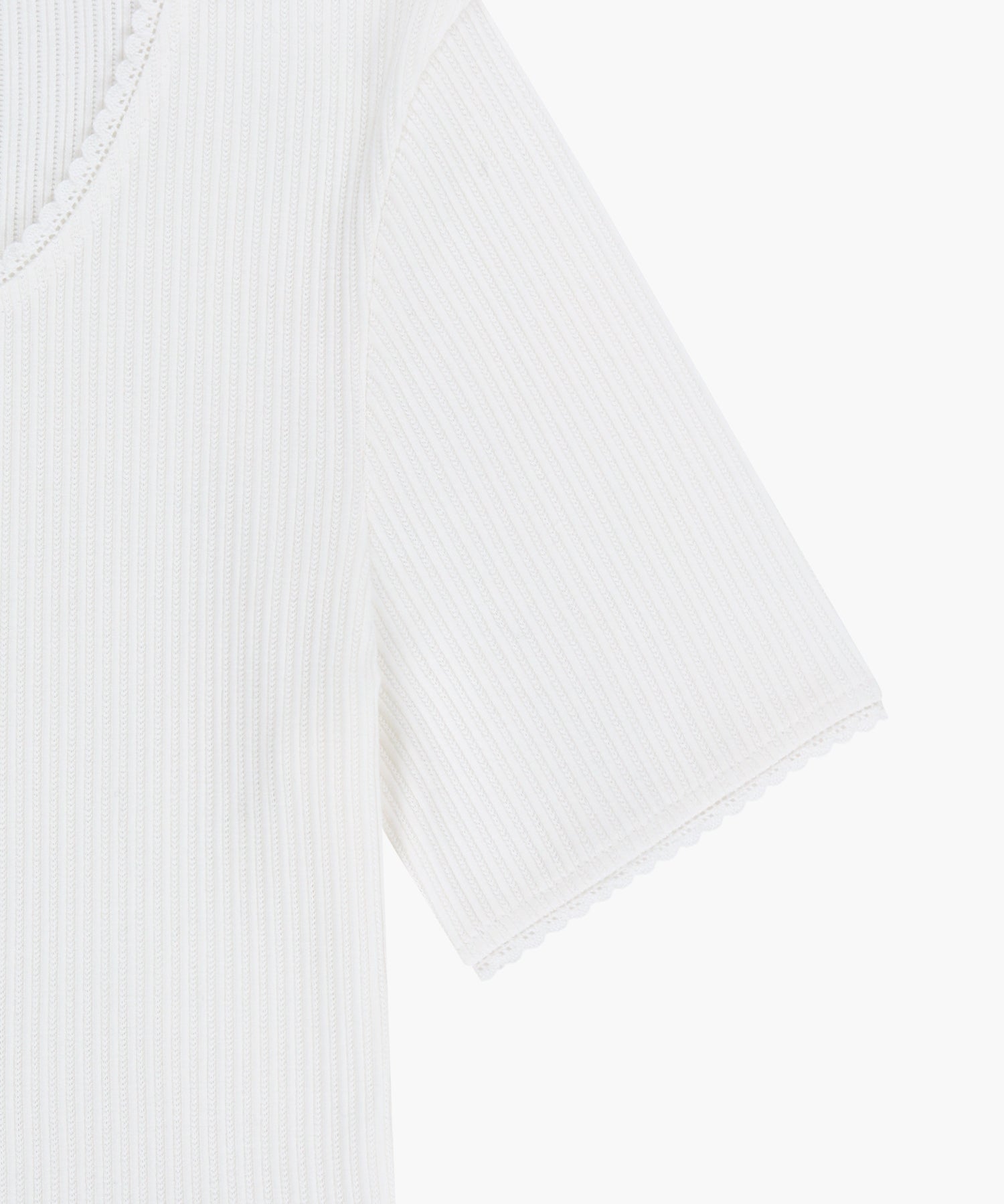 Marithe & Francois Girbaud - Square Neck Lace Detail Tee (White) product image 9 | TRAB K-Fashion Australia