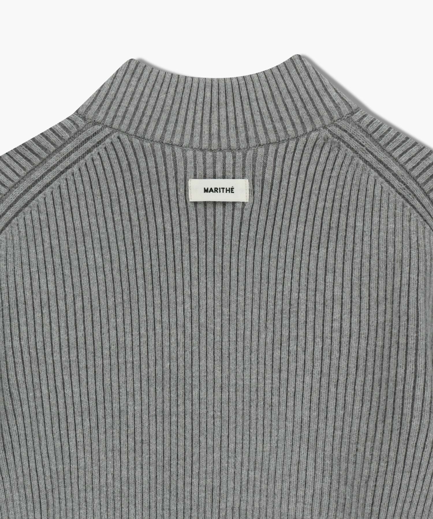 Marithe & Francois Girbaud - Two Way High Neck Zipup Cardigan (Heather Gray) product image 9 | TRAB K-Fashion Australia