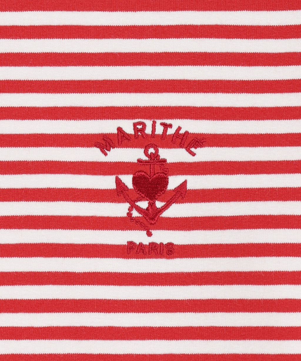 Marithe & Francois Girbaud - Stripe Henley Neck Tee (Red) product image 9 | TRAB K-Fashion Australia
