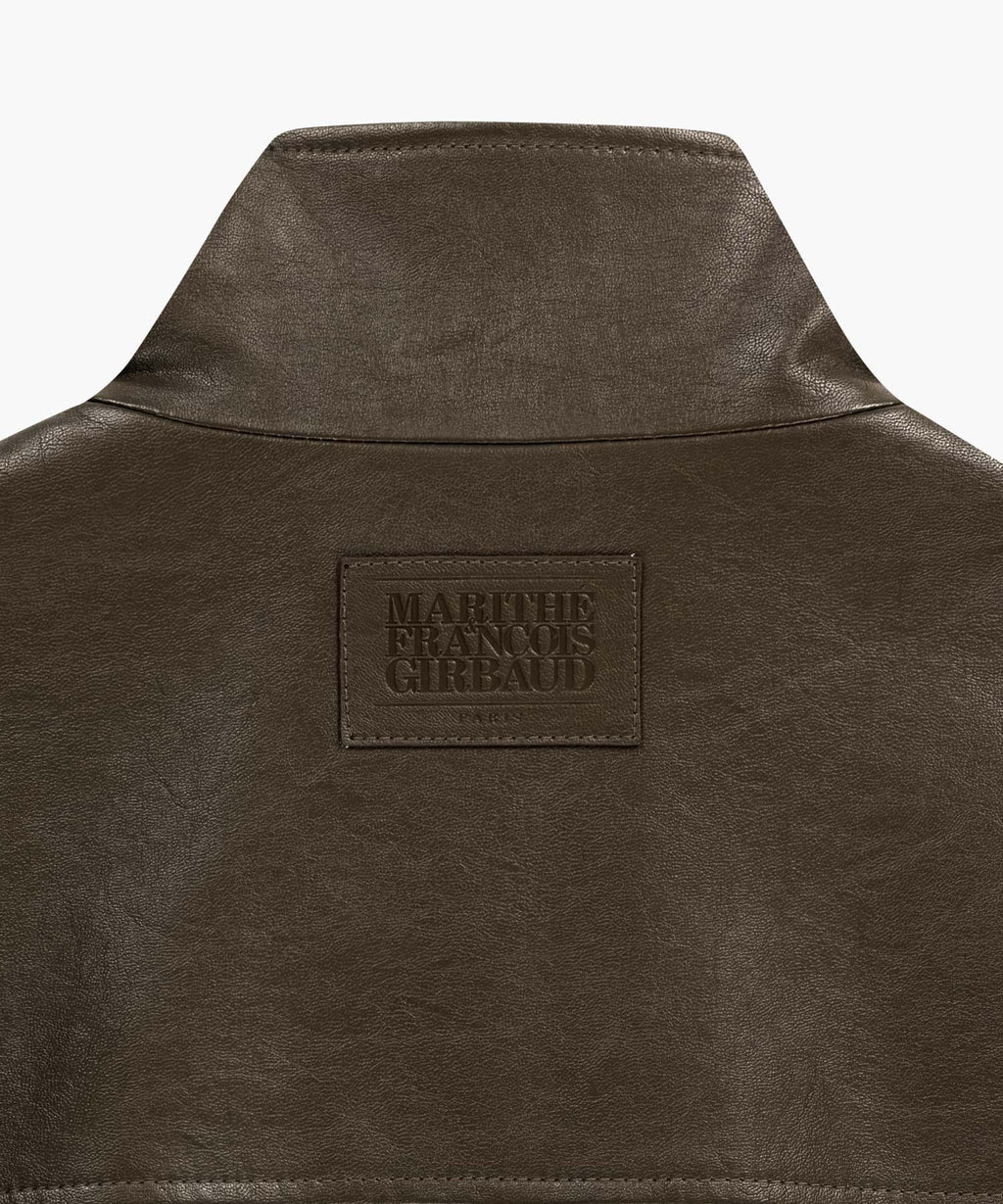 Marithe & Francois Girbaud - Faux Leather High Neck Jacket (Brown) product image 9 | TRAB K-Fashion Australia