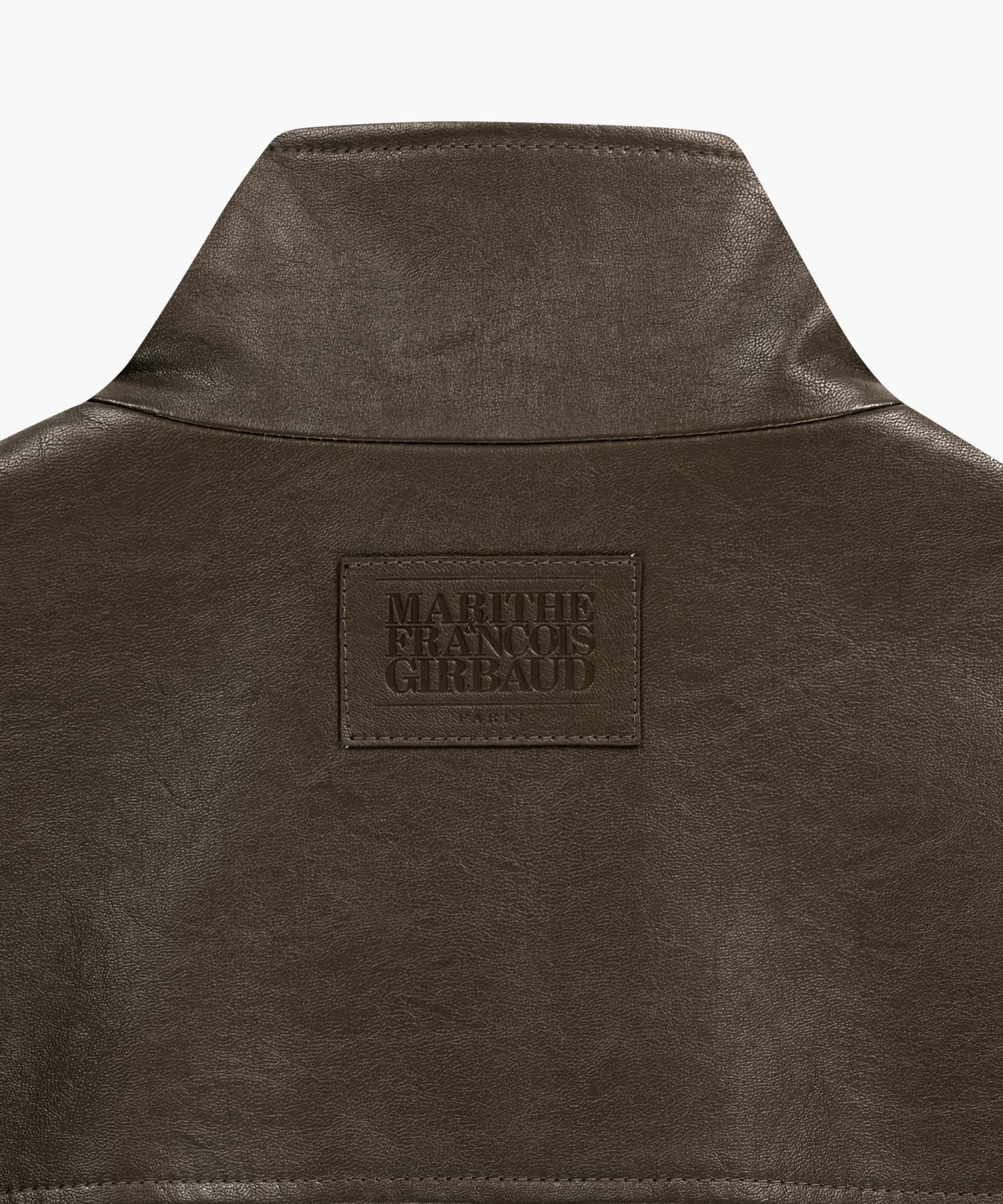 Marithe & Francois Girbaud - Faux Leather High Neck Jacket (Brown) product image 9 | TRAB K-Fashion Australia