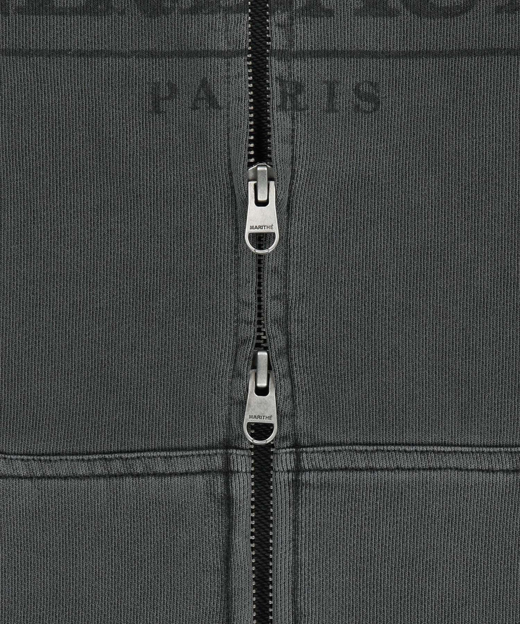 Marithe & Francois Girbaud - Classic Logo Dyeing Hoodie Zipup (Charcoal) product image 9 | TRAB K-Fashion Australia