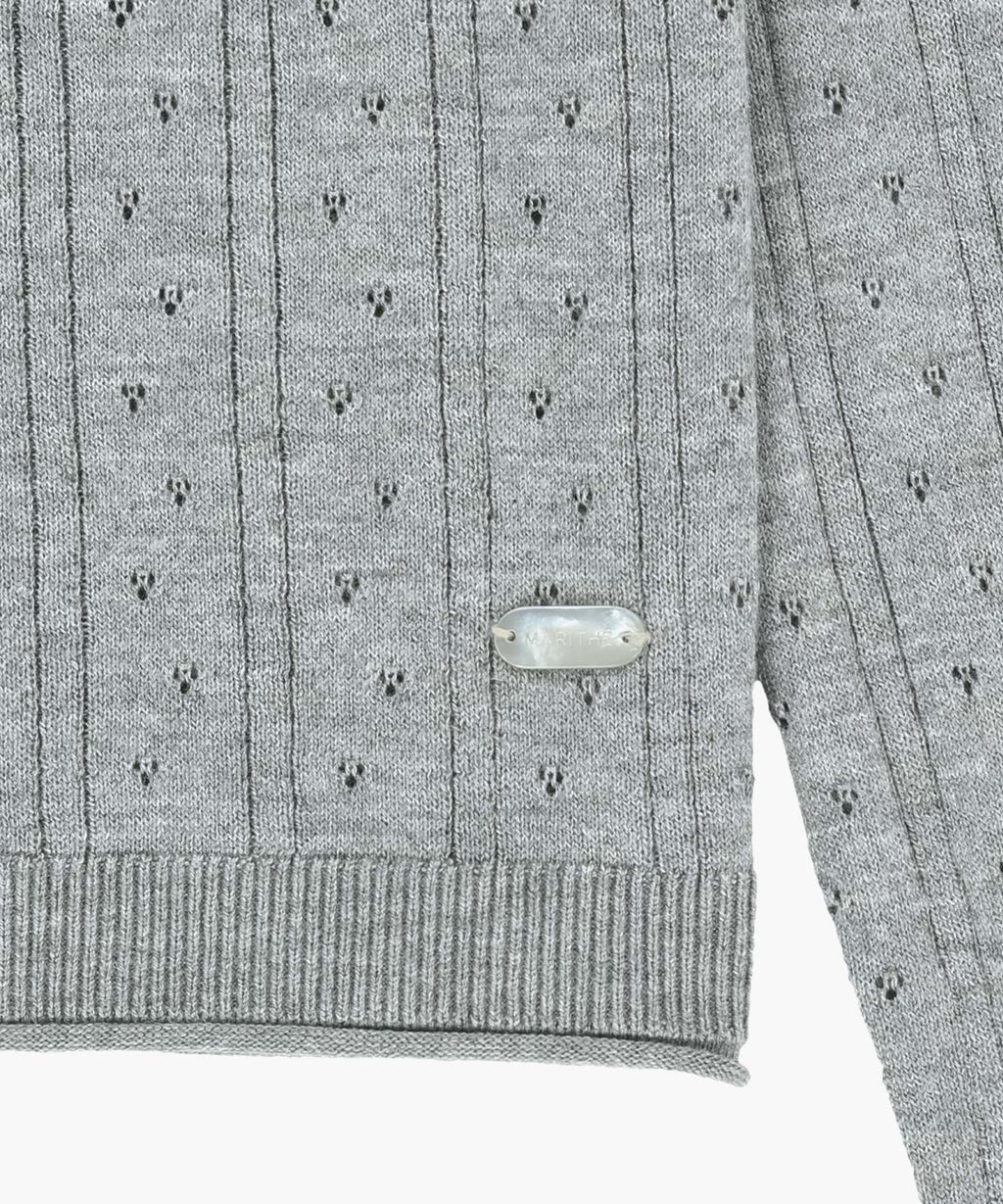 Marithe & Francois Girbaud - Crochet Half Button Knit (Melange Gray) product image 9 | TRAB K-Fashion Australia