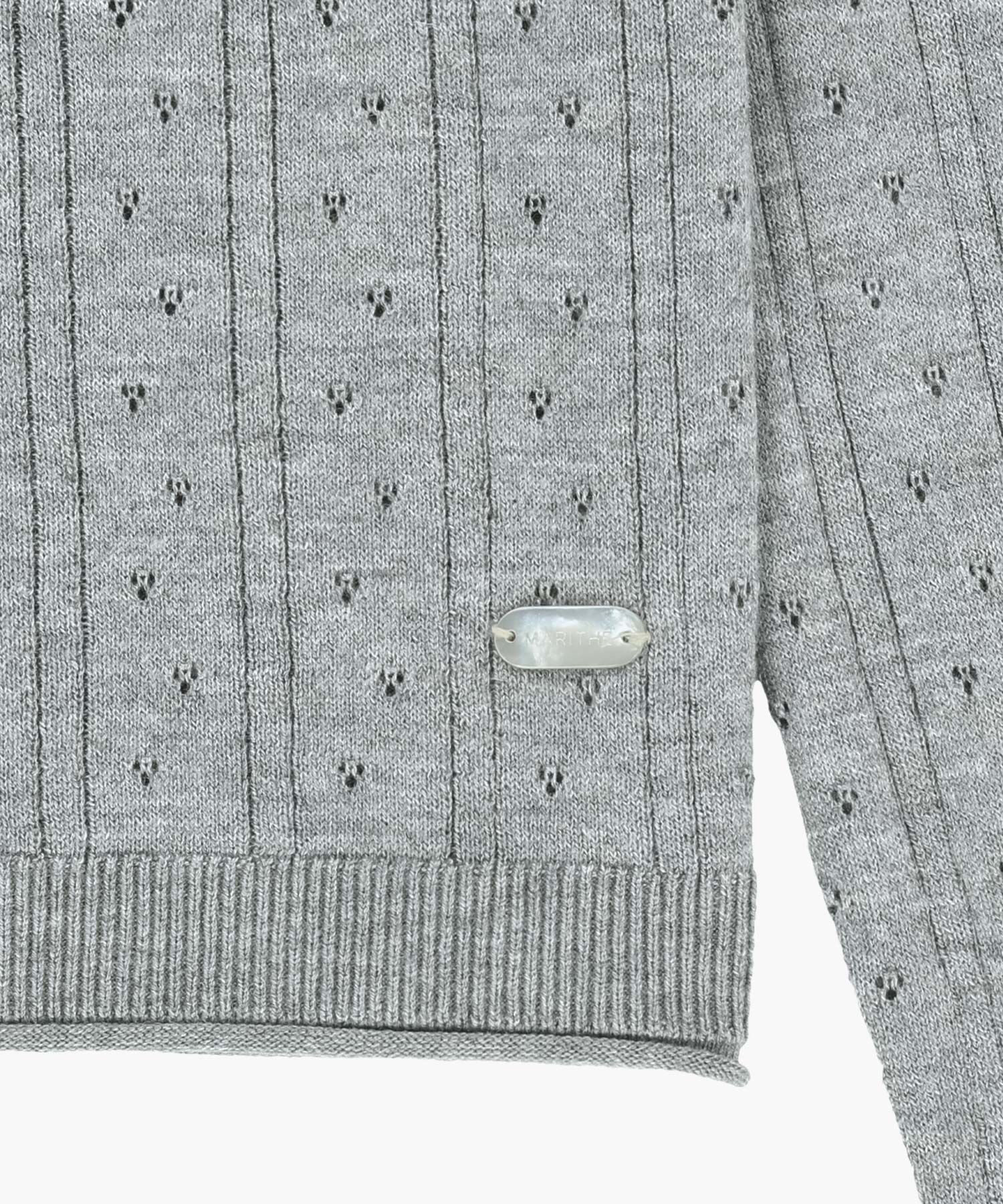 Marithe & Francois Girbaud - Crochet Half Button Knit (Melange Gray) product image 9 | TRAB K-Fashion Australia