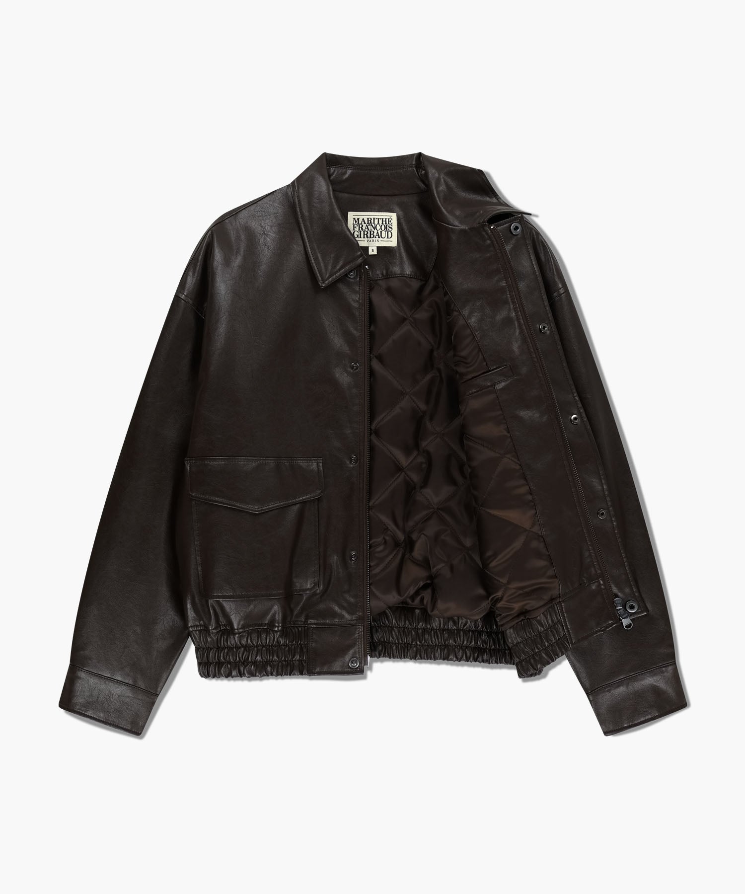 Marithe & Francois Girbaud - Faux Leather Padded Jacket (Brown) product image 11 | TRAB K-Fashion Australia