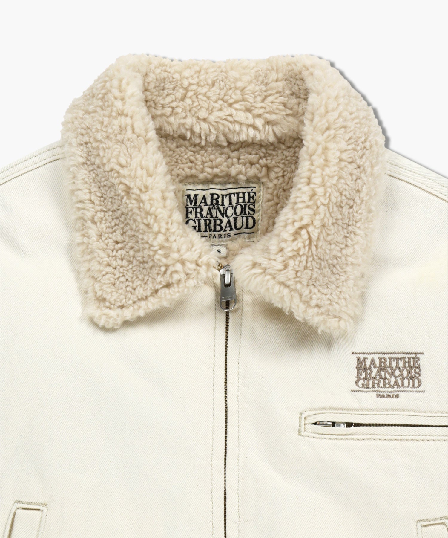 Marithe & Francois Girbaud - Crop Shearling Denim Jacket (Ecru) product image 9 | TRAB K-Fashion Australia