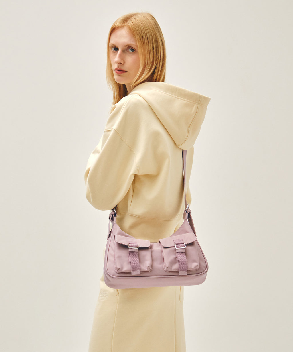 Marithe & Francois Girbaud - Regular Logo 2way Hobo Bag (Pink) product image 13 | TRAB K-Fashion Australia