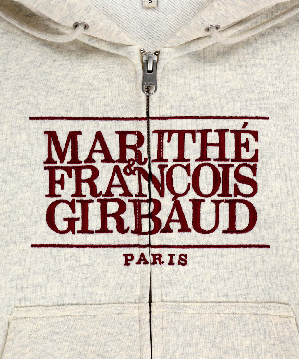 Marithe & Francois Girbaud - Classic Logo Crop Hoodie Zipup (Oatmeal) product image 9 | TRAB K-Fashion Australia