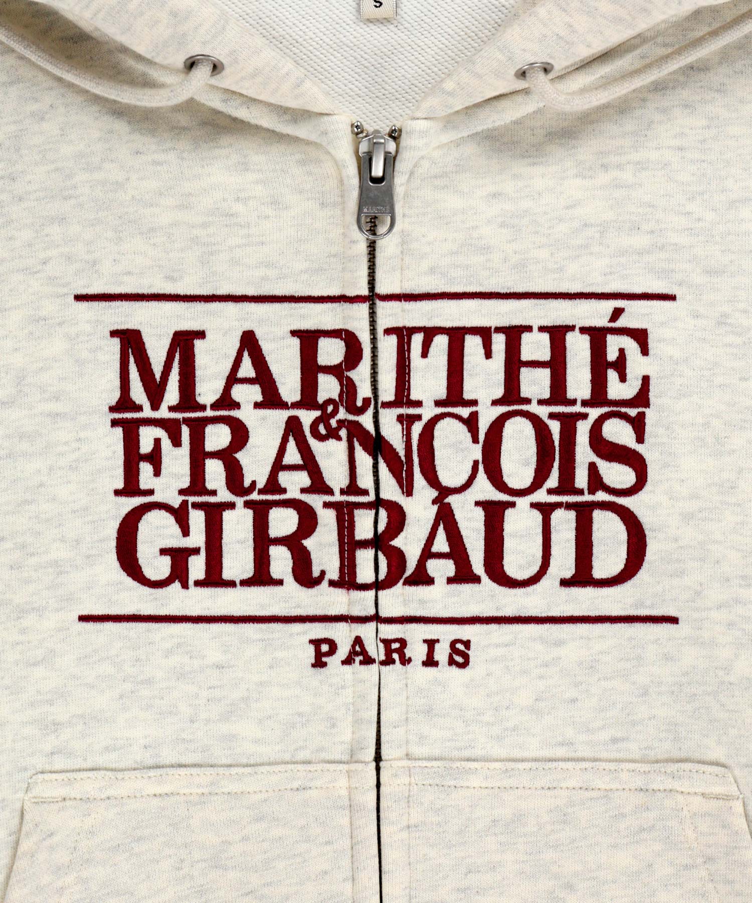 Marithe & Francois Girbaud - Classic Logo Crop Hoodie Zipup (Oatmeal) product image 9 | TRAB K-Fashion Australia