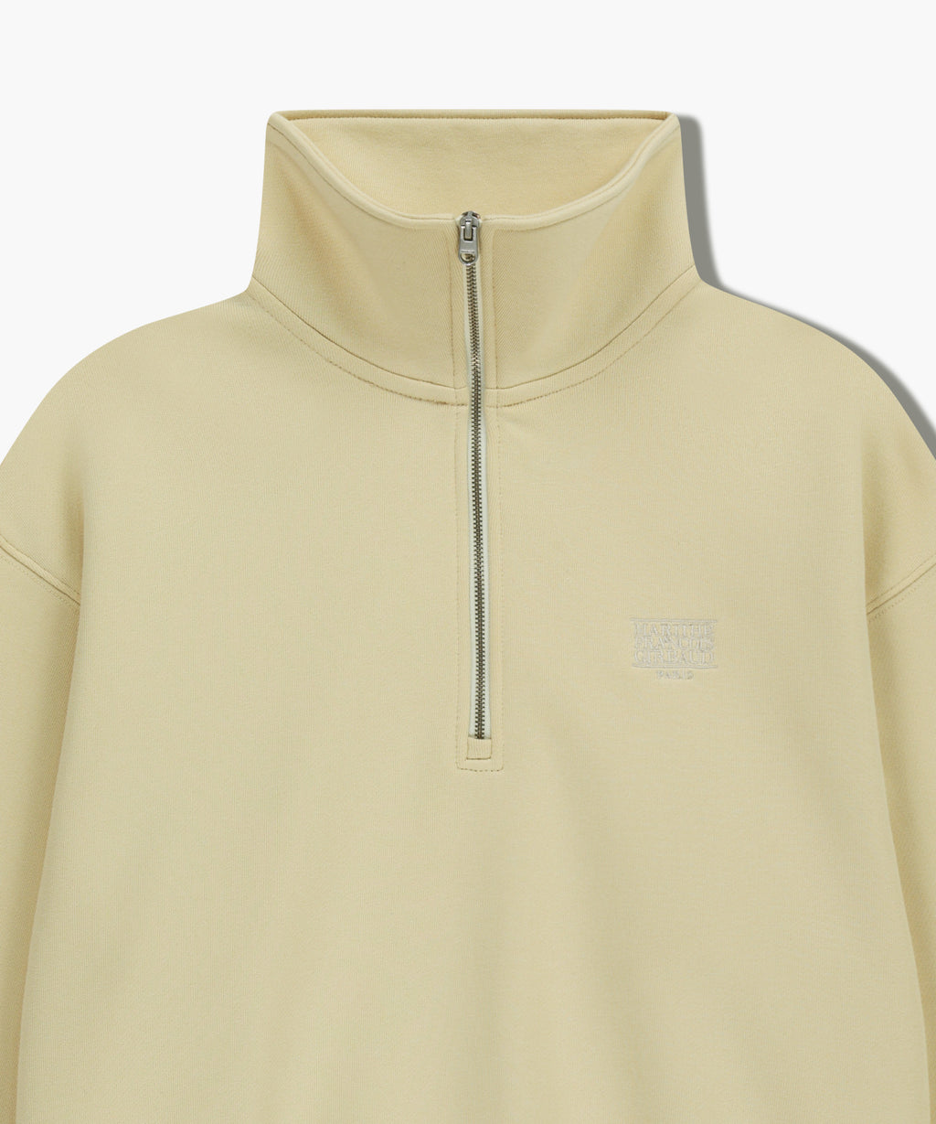 Marithe & Francois Girbaud - Classic Logo Half Zipup Crop Sweatshirt (Light Yellow) product image 9 | TRAB K-Fashion Australia
