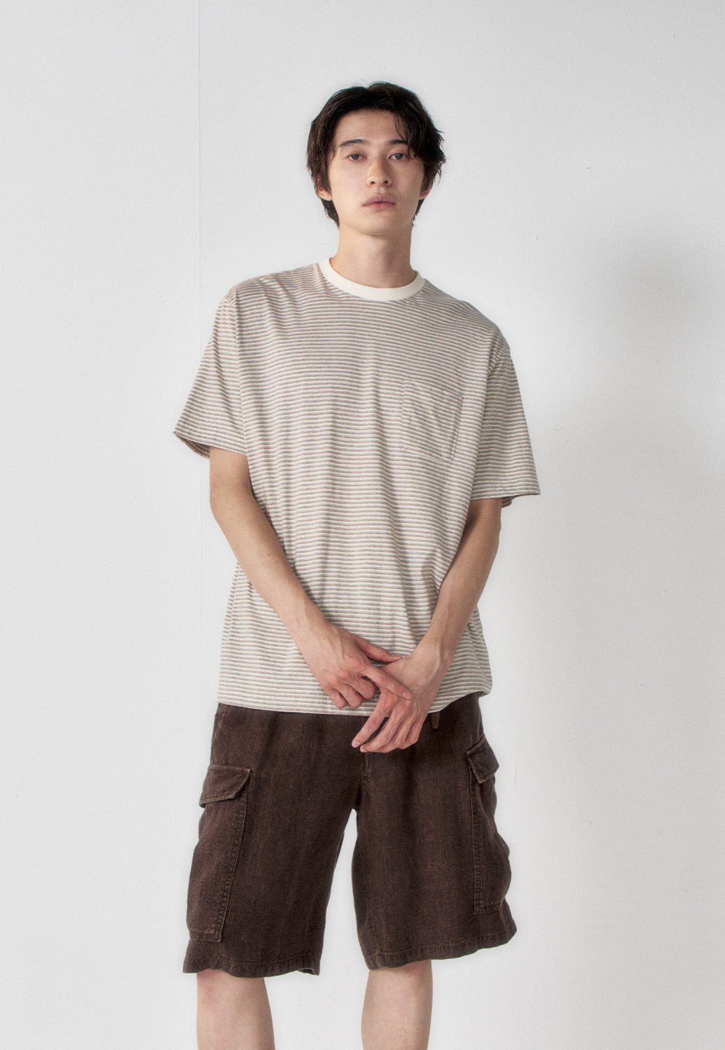 Art if acts - Washed Stripe Pocket S/S Tee (Dove) product image 4 | TRAB K-Fashion Australia